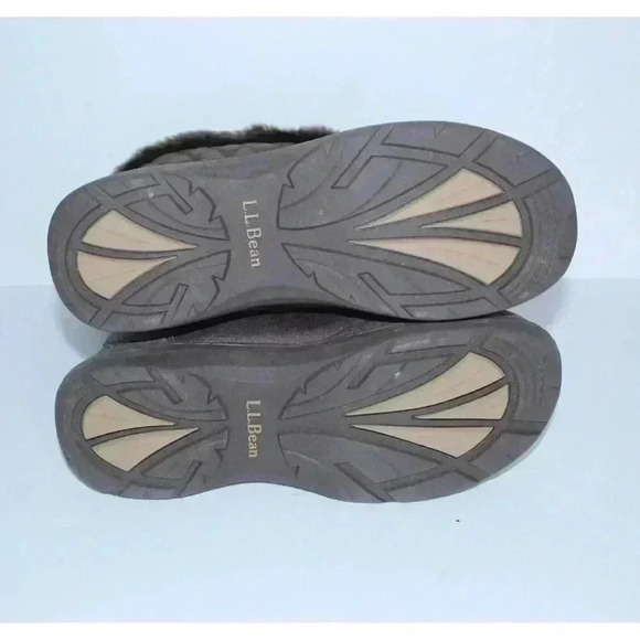 L.L. Bean Womens Winter PRIMALOTT TEC 2 Boots, Brown Faux Fur Mid Calf Sz. 9.5W - Picture 8 of 11